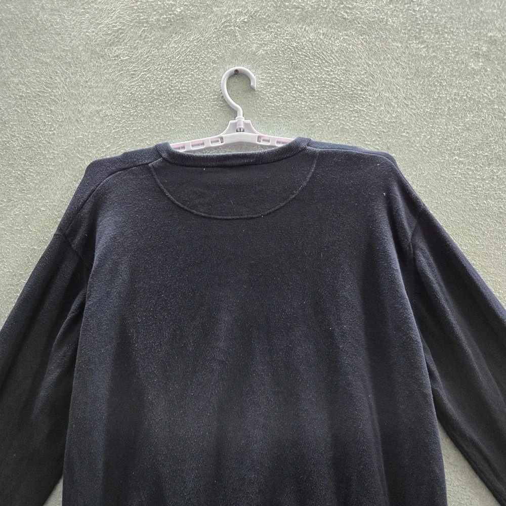 Lacoste Men Sweater 7 Navy Logo Long Sleeve Preppy V Neck
